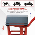 Plataforma Elevação para Motocicletas Macaco Elevador para Reparação Estacionar Aço 28x34x30-40cm Vermelho — foto 6