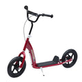 Trotinete com 2 Rodas de 12 Polegadas Trotinete para Crianças com Guiador Ajustável Freio e Cavalete Carga Máxima 100kg 120x52x80-88cm Vermelho — foto 1
