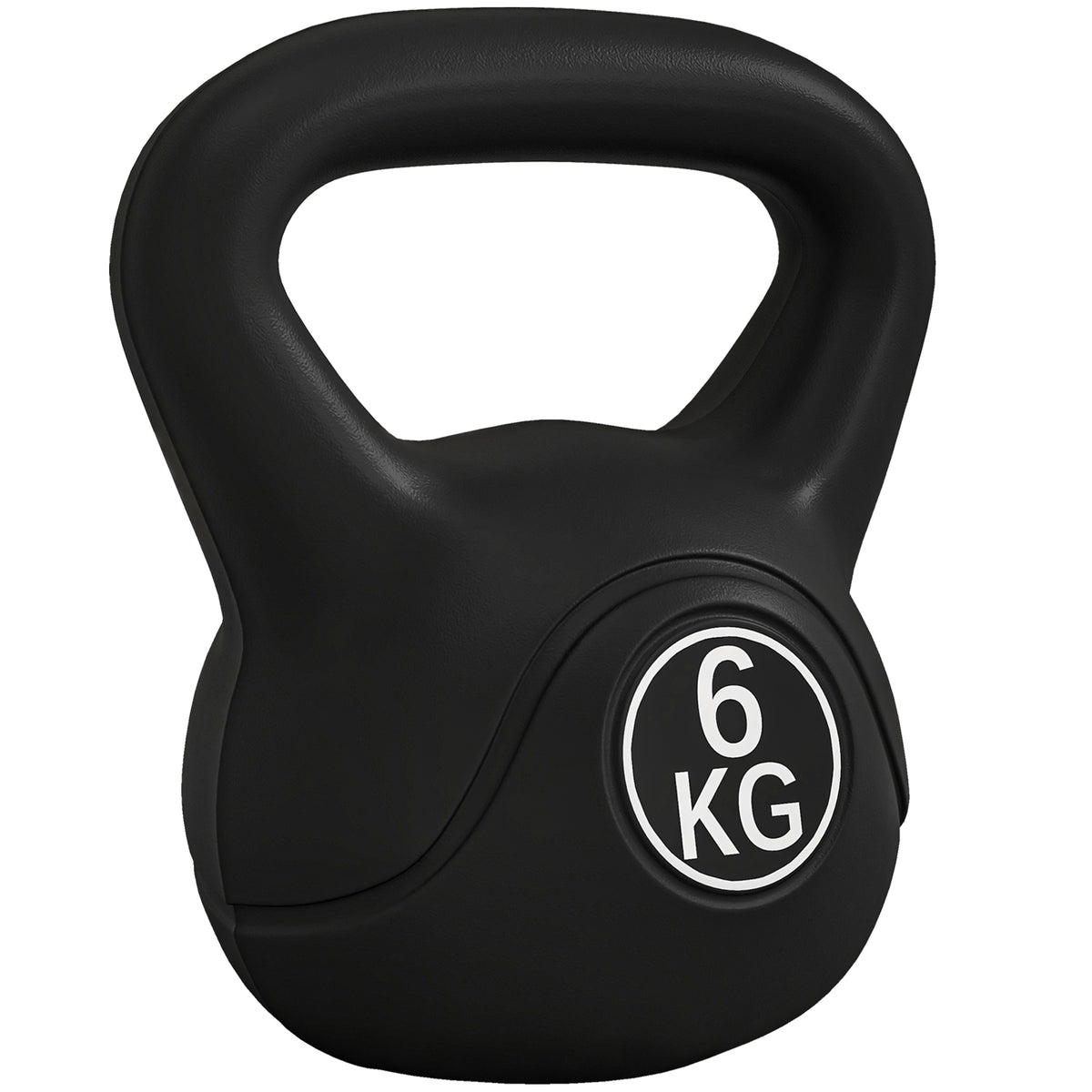 Peso Russo de 6 kg Kettlebell Fitness Preenchido de Areia com Punho Largo Antiderrapante para Exercícios e Treinos em Casa Ginásio 20x13x22 cm Preto — foto 1