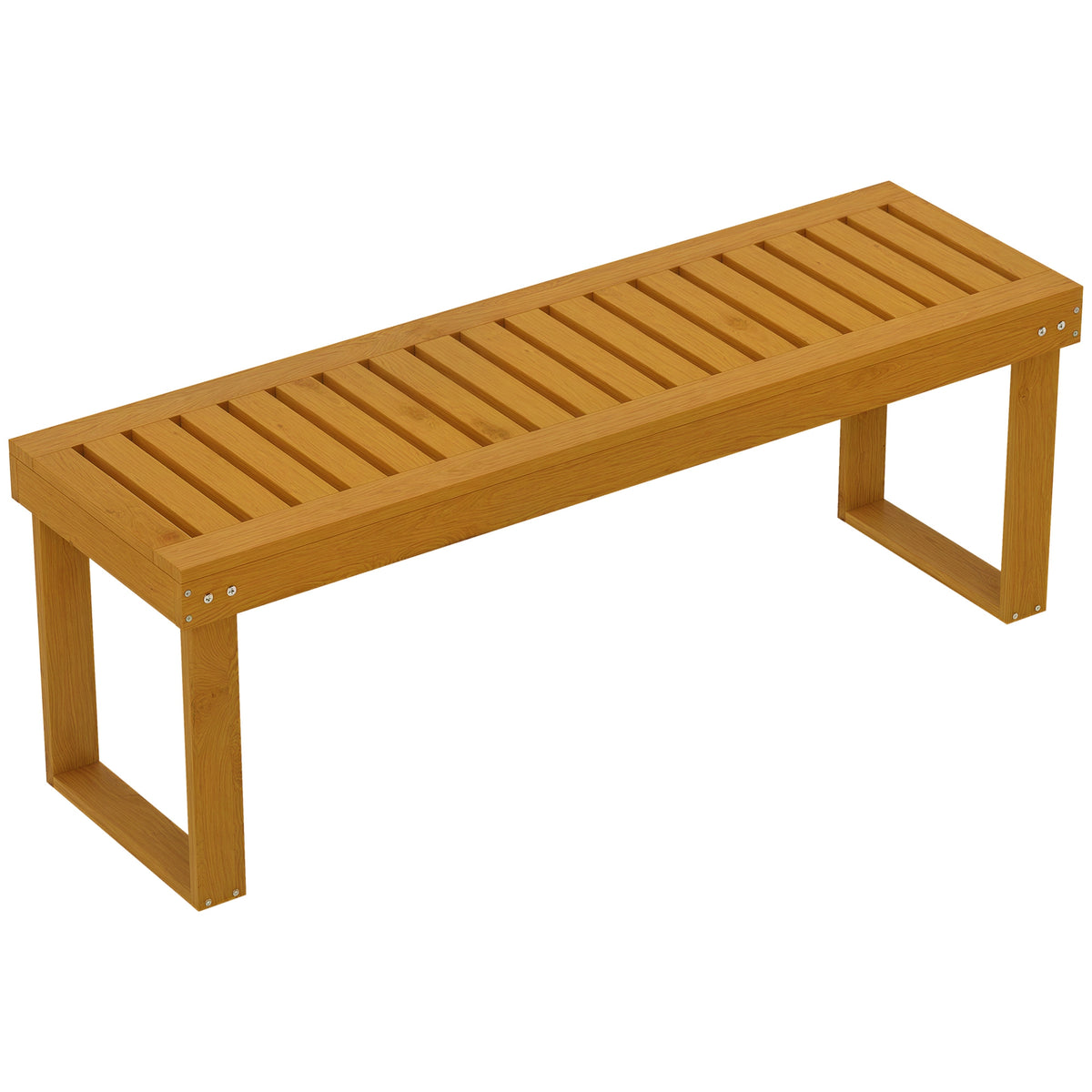 Banco de Jardim de 2 Lugares Banco de Madeira com Assento em Ripas Carga 300 kg Banco para Pátio Exterior Varanda 120x34x43 cm Teca — foto 1