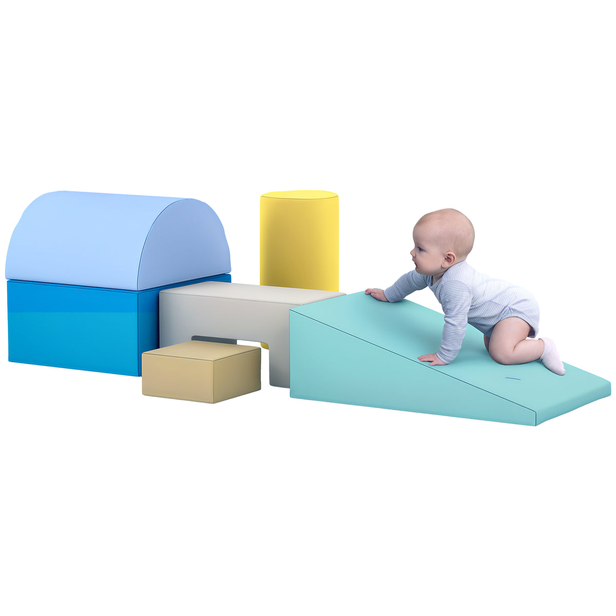 Conjunto de 6 Blocos de Espuma para Crianças Blocos de Construção Brinquedo de Aprendizagem para Escalar e Gatear Multicor — foto 1