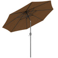 Chapéu de Sol de Jardim Ø295x250cm com Manivela Chapéu de Sol Exterior com Mecanismo de Inclinação e Mastro Desmontável de Metal para Terraço Piscina Pátio Café — foto 1