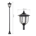 Candeeiro Solar com Painel Solar Candeeiro de Jardim com 6 LEDS Autonomia 6-8 horas Ø26x177 cm Preto — foto 3