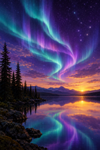 Aurora boreal · Arte digital · quadro constelações — celeste-aurora-boreal-digital_ver