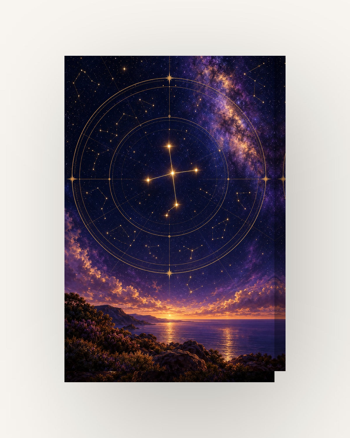 Céu do sul · Arte digital · quadro constelações — acabamento:slim