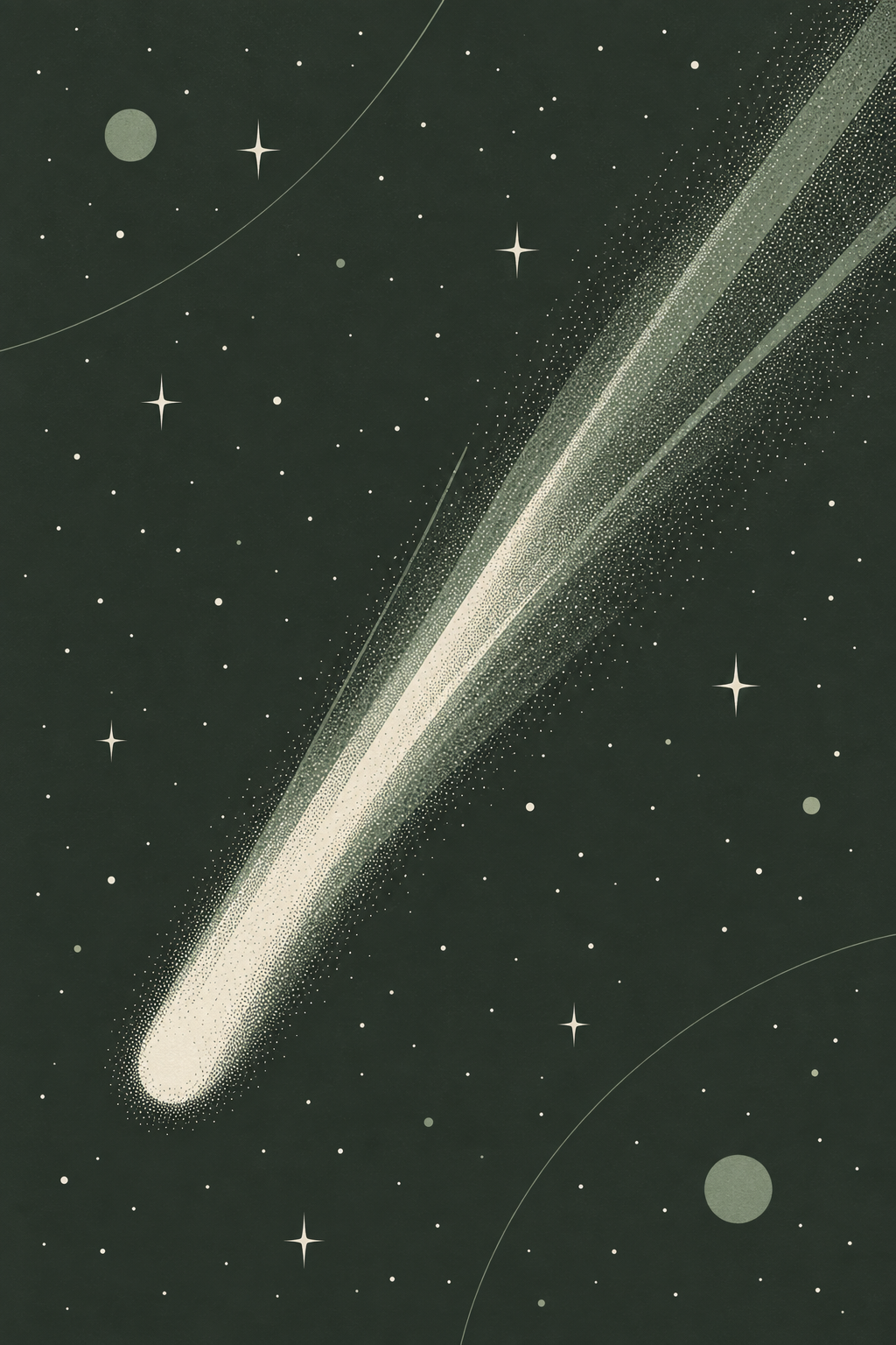 Cometa · Minimalista · quadro constelações — celeste-cometa-minimal_ver