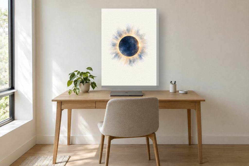 Eclipse · Aguarela · quadro constelações — celeste-eclipse-aguarela_ver_50x70_escritorio