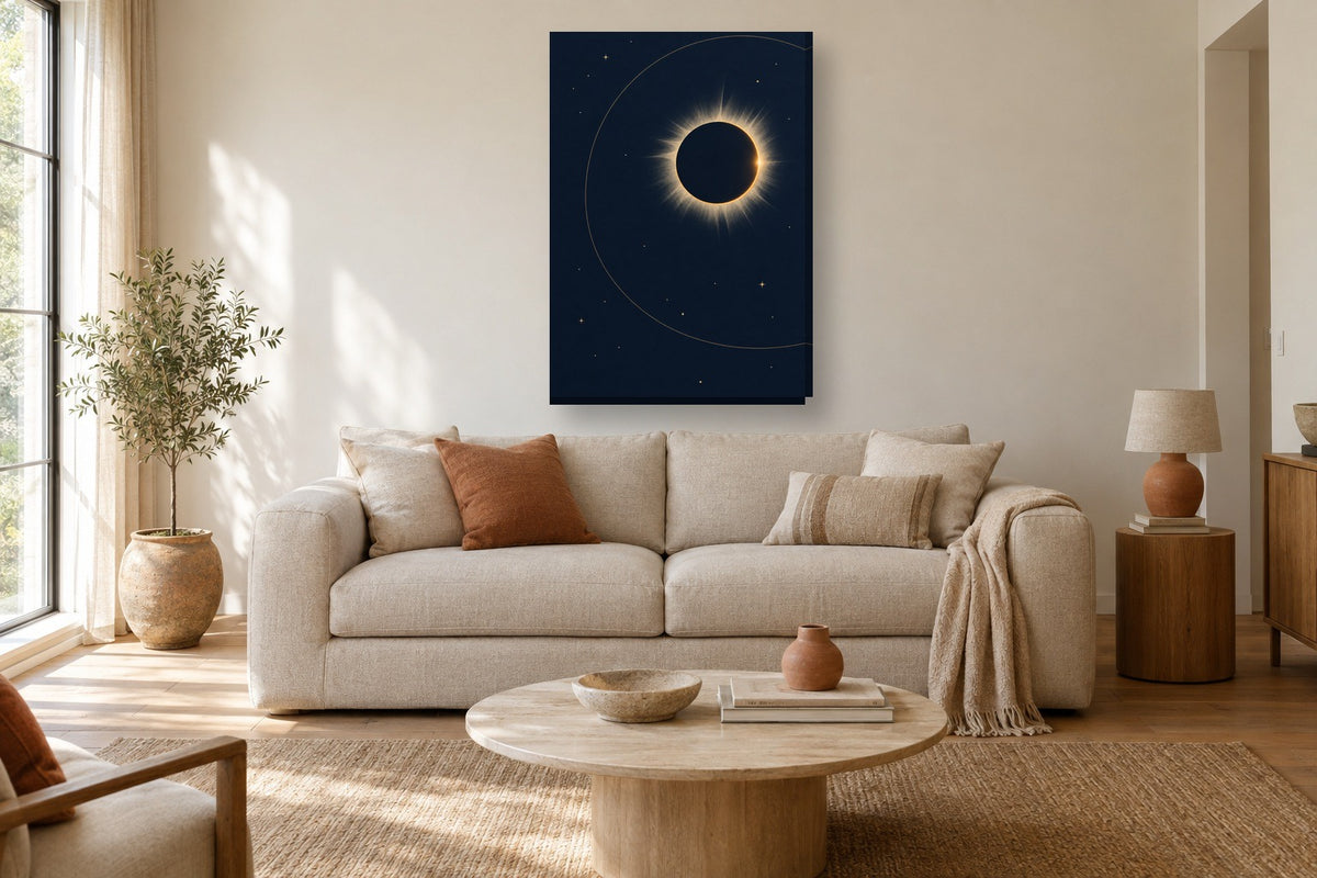 Eclipse · Minimalista · quadro constelações — celeste-eclipse-minimal_ver_70x100_sala