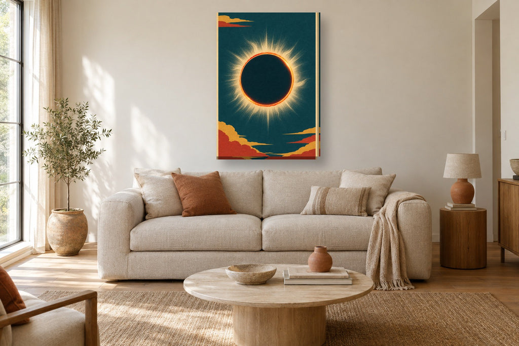 Eclipse · Vintage · quadro constelações — celeste-eclipse-vintage_ver_70x100_sala