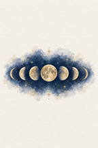 Fases da lua · Aguarela · quadro constelações — celeste-fases-da-lua-aguarela_ver