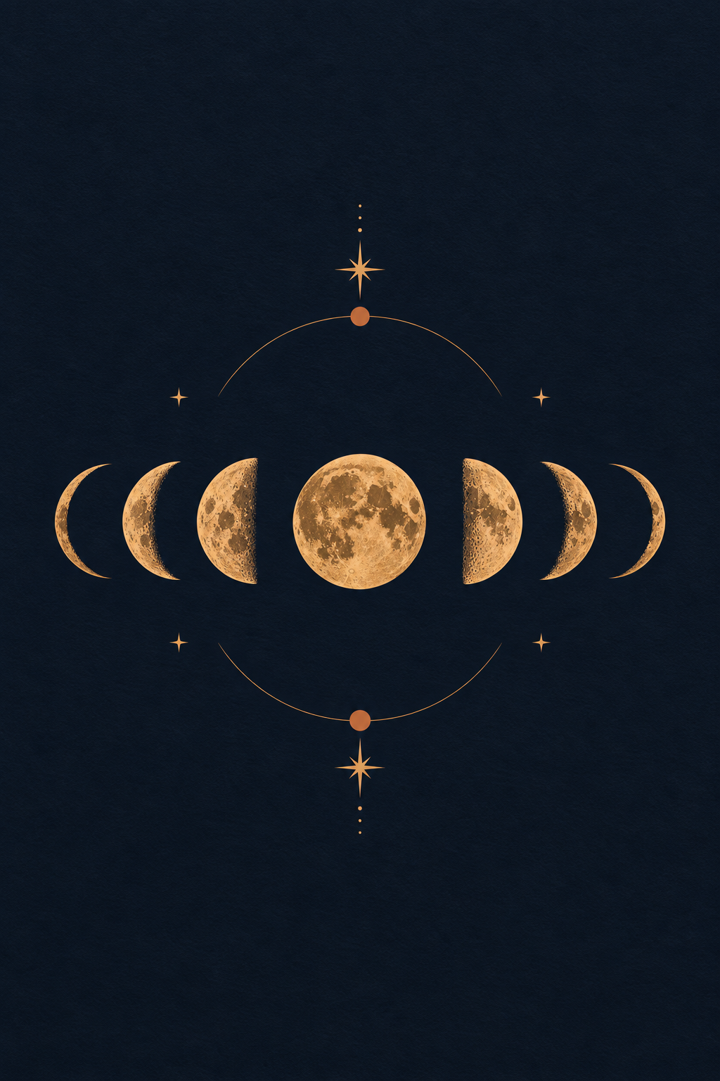 Fases da lua · Minimalista · quadro constelações — celeste-fases-da-lua-minimal_ver
