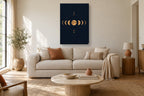 Fases da lua · Minimalista · quadro constelações — celeste-fases-da-lua-minimal_ver_70x100_sala