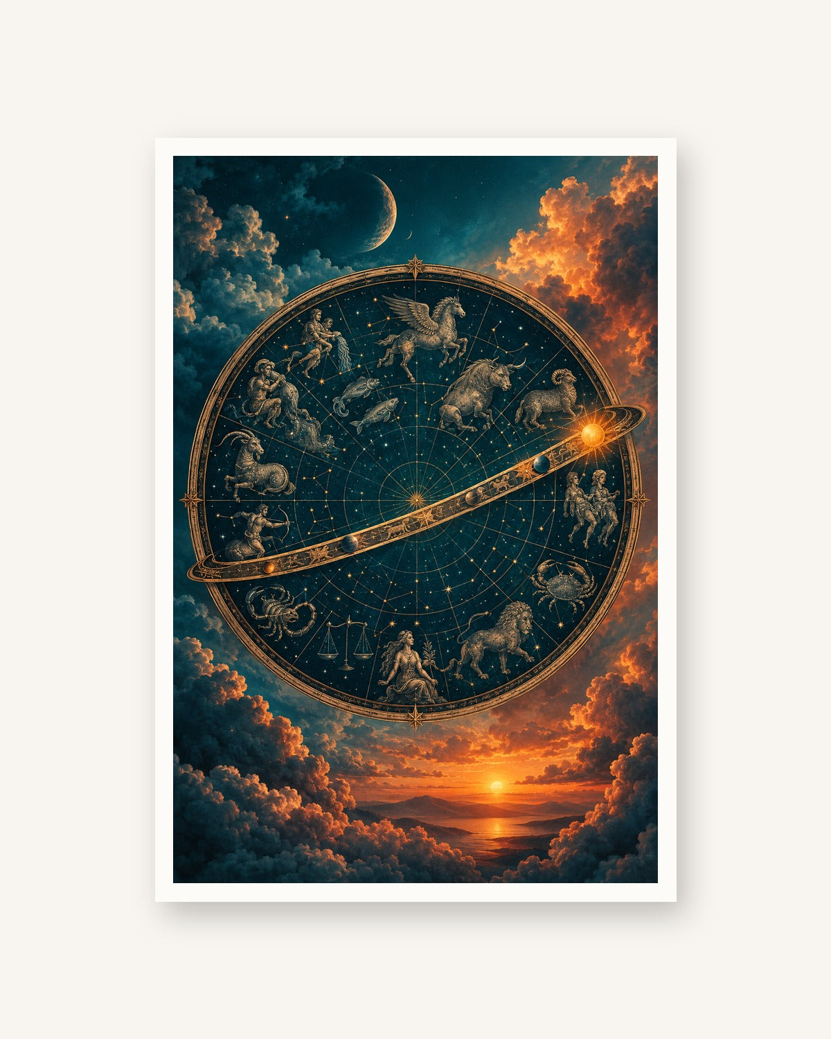 Mapa estelar do norte · Arte digital · quadro constelações — acabamento:poster