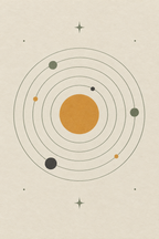 Sol e planetas · Minimalista · quadro constelações — celeste-sol-e-planetas-minimal_ver