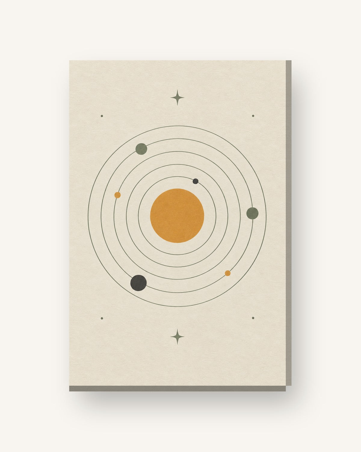 Sol e planetas · Minimalista · quadro constelações — celeste-sol-e-planetas-minimal_ver_cartao