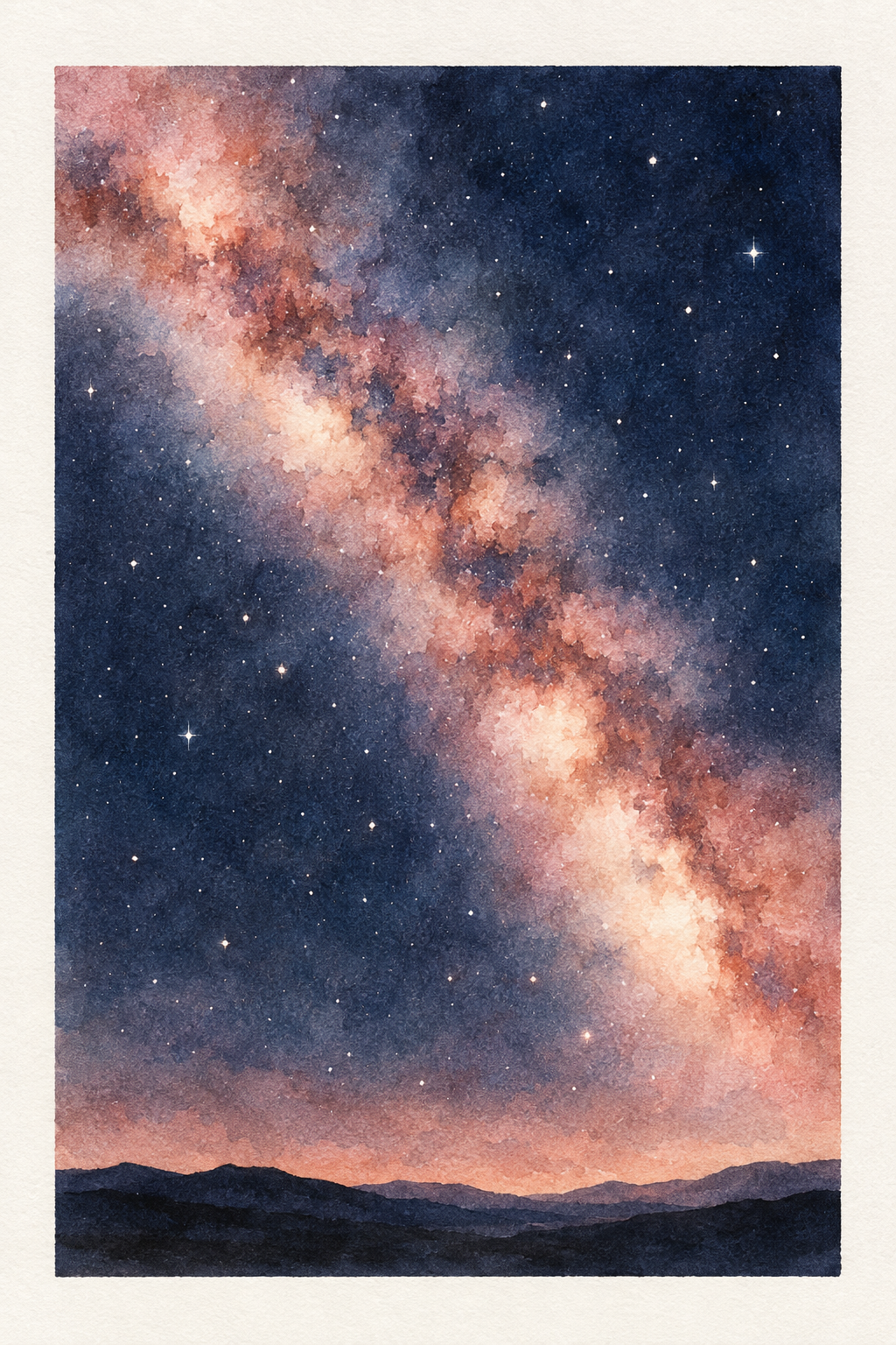 Via Láctea · Aguarela · quadro constelações — celeste-via-lactea-aguarela_ver