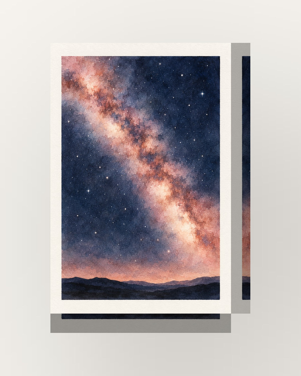 Via Láctea · Aguarela · quadro constelações — acabamento:thick