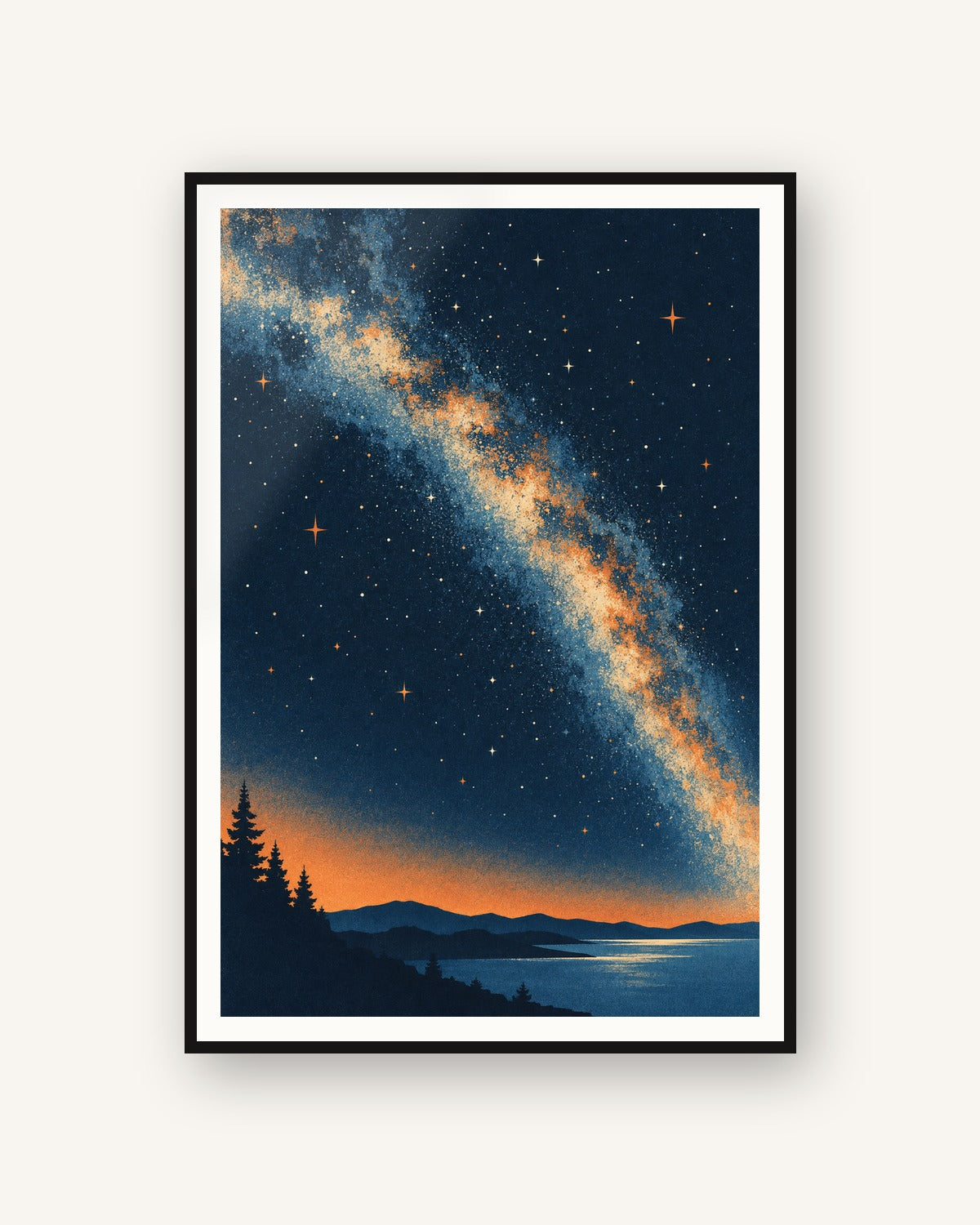 Via Láctea · Vintage · quadro constelações — acabamento:poster_emoldurado_preto