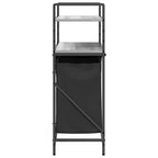Cesto de roupa suja com 2 compartimentos e prateleiras, cinzento, modelo Sonoma — foto 7