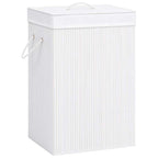 Cesto para roupa suja 40x30x60 cm bambu branco retangular — foto 1