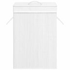 Cesto para roupa suja 40x30x60 cm bambu branco retangular — foto 4