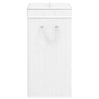 Cesto para roupa suja 40x30x60 cm bambu branco retangular — foto 5