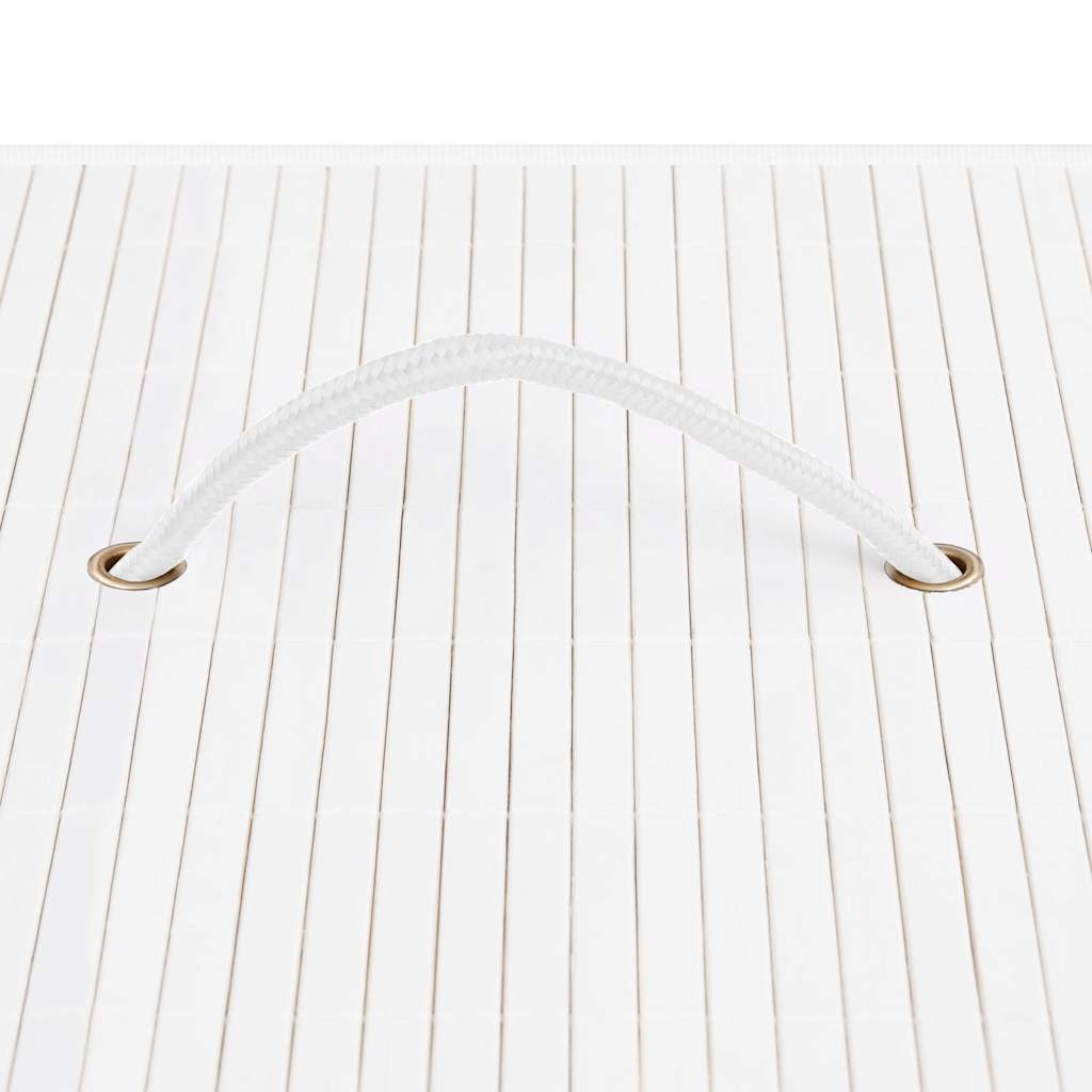 Cesto para roupa suja 40x30x60 cm bambu branco retangular — foto 6