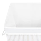 Cesto para roupa suja 40x30x60 cm bambu branco retangular — foto 7