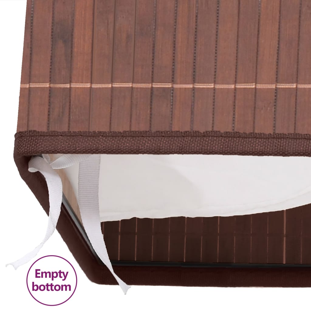 Cesto retangular para roupa suja bambu castanho — foto 7
