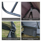 Baloiço de Jardim de 3 Lugares Convertível em Cama com Rede Mosquiteira para Terraço Balcão Exterior Carga Máxima 300kg 240x140x197cm Cinza — foto 5