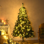 Árvore de Natal Artificial 180cm Árvore de Natal com 745 Ramos 200 Luzes LED com Cor Branco Quente Suporte e Decorações Incluídas Ø112x180cm Verde — foto 2