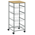 Carrinho de Cozinha Multifuncional com Rodas 5 Níveis Carrinho de Serviço da Cozinha Carrinho Auxiliar para Fruteira e Verdureiro 36,5x36,5x89cm Carga 20kg — foto 1