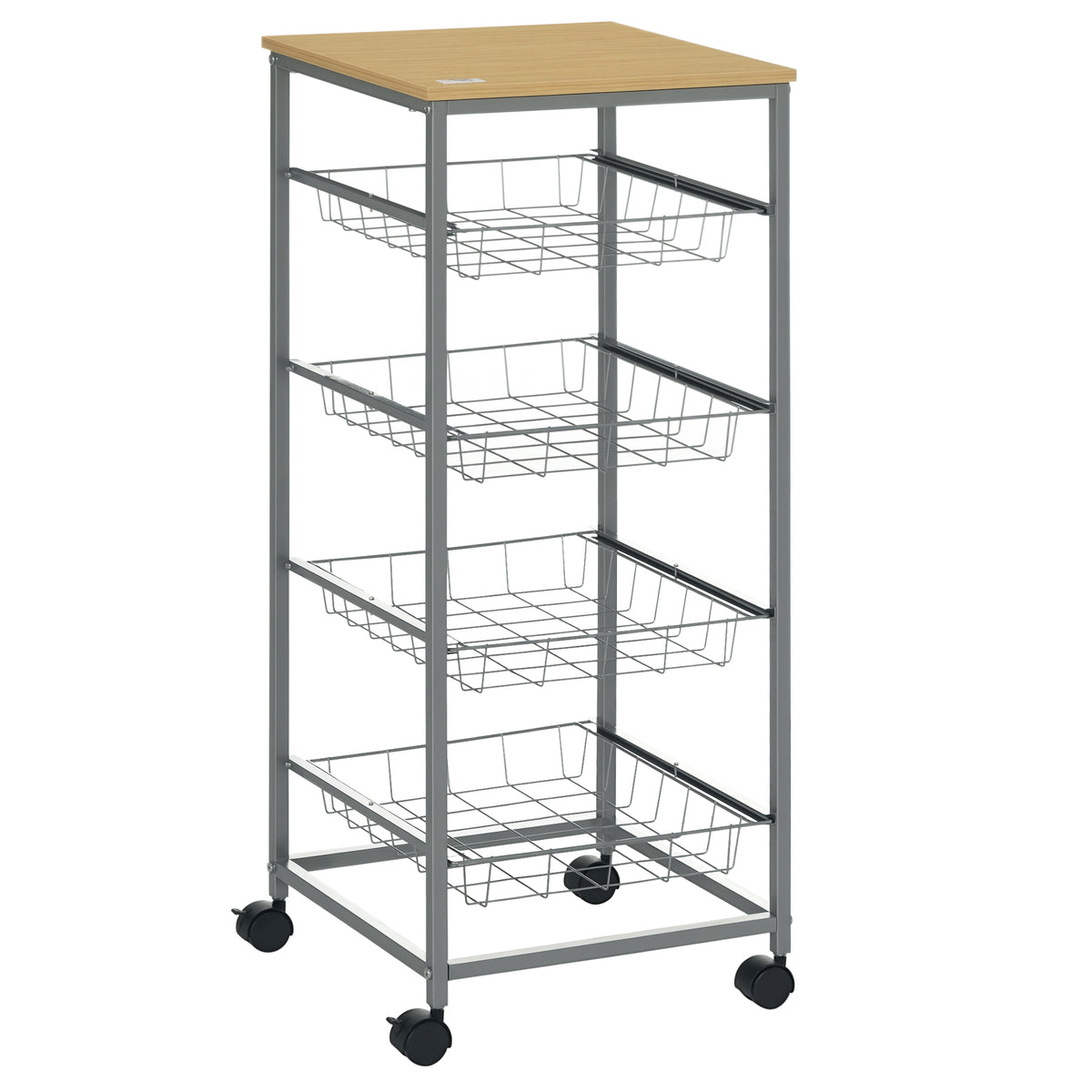 Carrinho de Cozinha Multifuncional com Rodas 5 Níveis Carrinho de Serviço da Cozinha Carrinho Auxiliar para Fruteira e Verdureiro 36,5x36,5x89cm Carga 20kg — foto 1