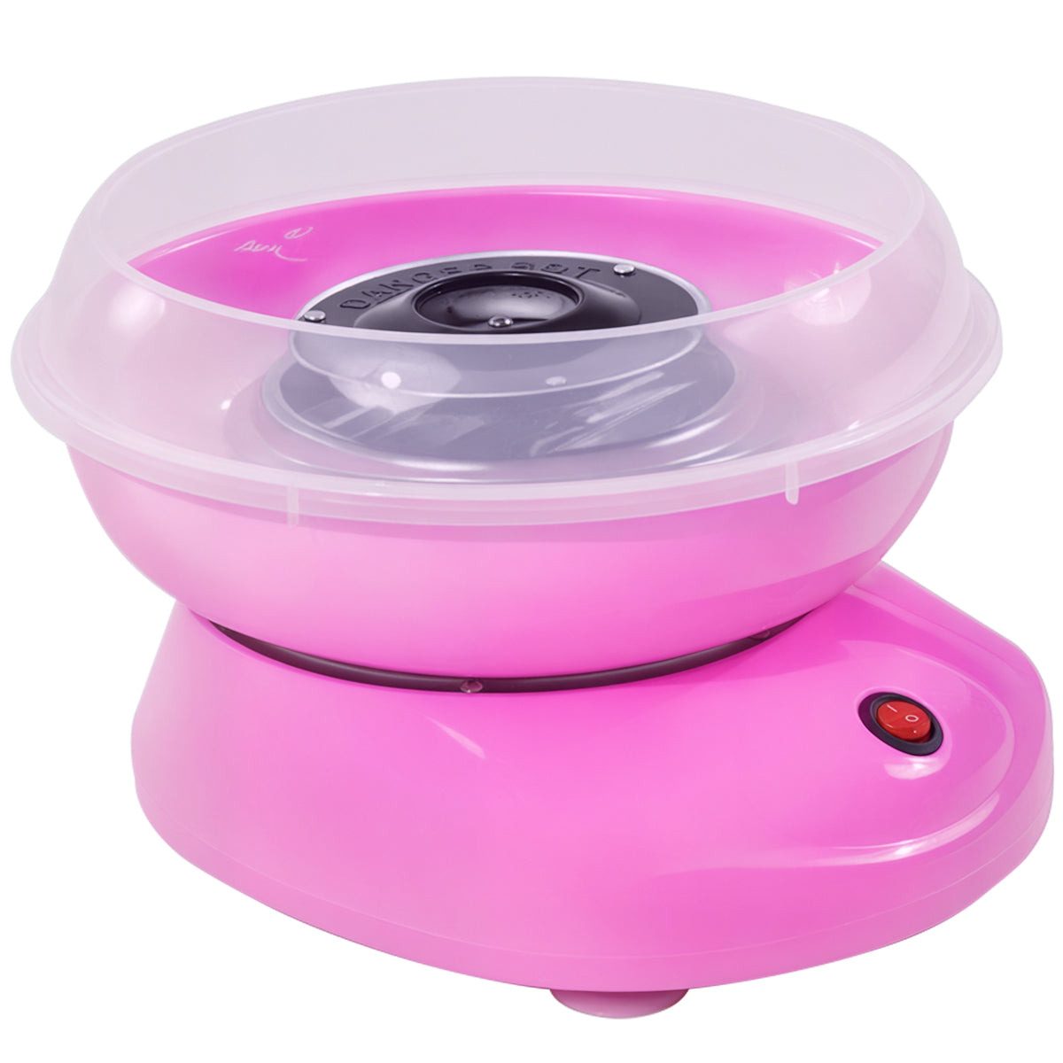 Máquina de Algodão Doce Potência 450W-550W Máquina de Algodão Doce com Colher Medidora e 10 Palitos de Bambu Aço Inoxidável e Alumínio 27x26x18 cm Rosa — foto 1