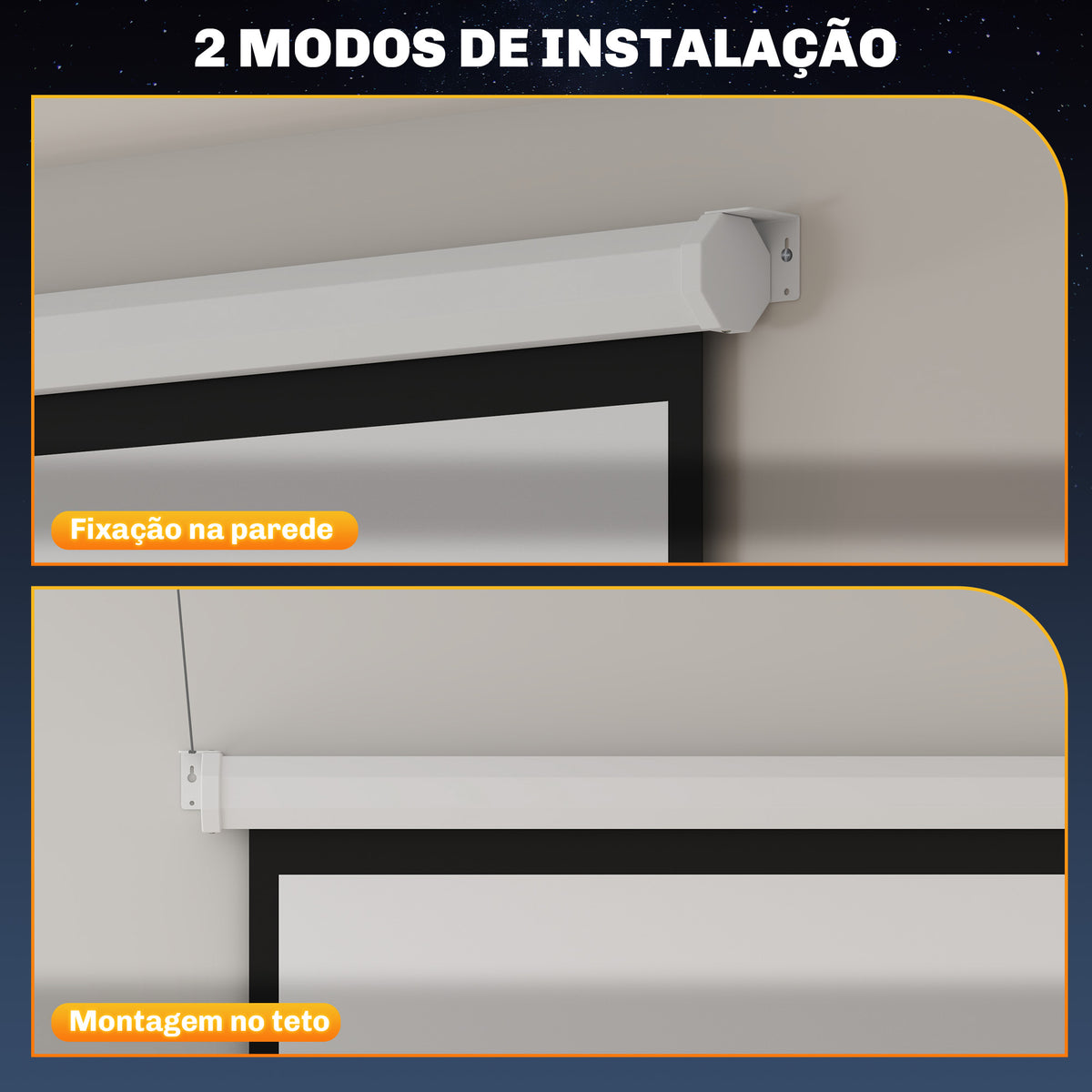 Ecrã de Projeção Manual 84 Polegadas Tela de Projeção Portátil Formato 4:3 Ângulo de Visão de 160° para Interior e Exterior Cinema em Casa 165x124 cm Branco — foto 7