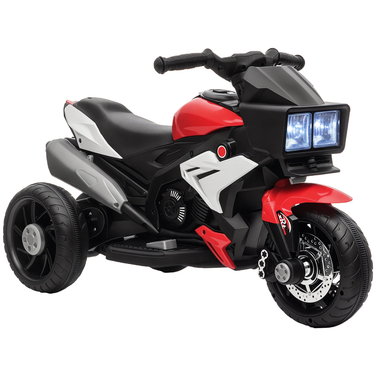 Motocicleta Elétrica Infantil com 3 Rodas para Crianças acima de 3 anos Triciclo com Pedal para Crianças Bateria 6V com Luzes Música Pneus Largos 86x42x52cm Vermelho — foto 1