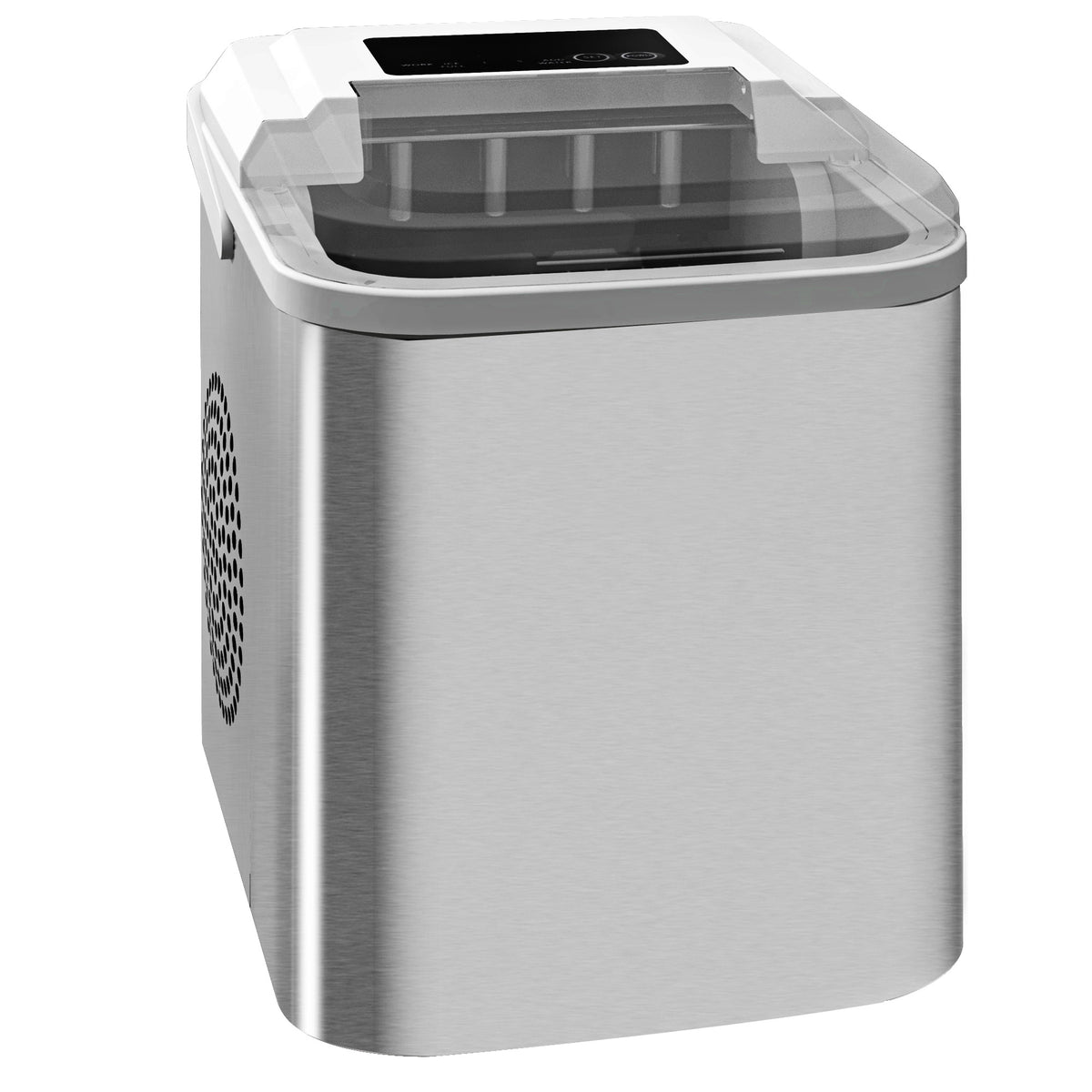 Máquina de Fazer Gelo Silenciosa Márquina de Fazer Gelo com Produção de 12 kg em 24 Horas 9 Cubos de Gelo em 6-13 Minutos com Autolimpeza Alça Pá Cesta 22,8x30,3x29 cm Branco — foto 1