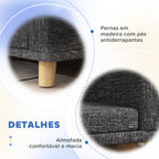 Sofá para Cães Cama Elevada para Cães Estofada com Almofada Lavável e Pés de Madeira de Pinho Carga Máxima 40 kg 98x67x25 cm Cinza Escuro — foto 6