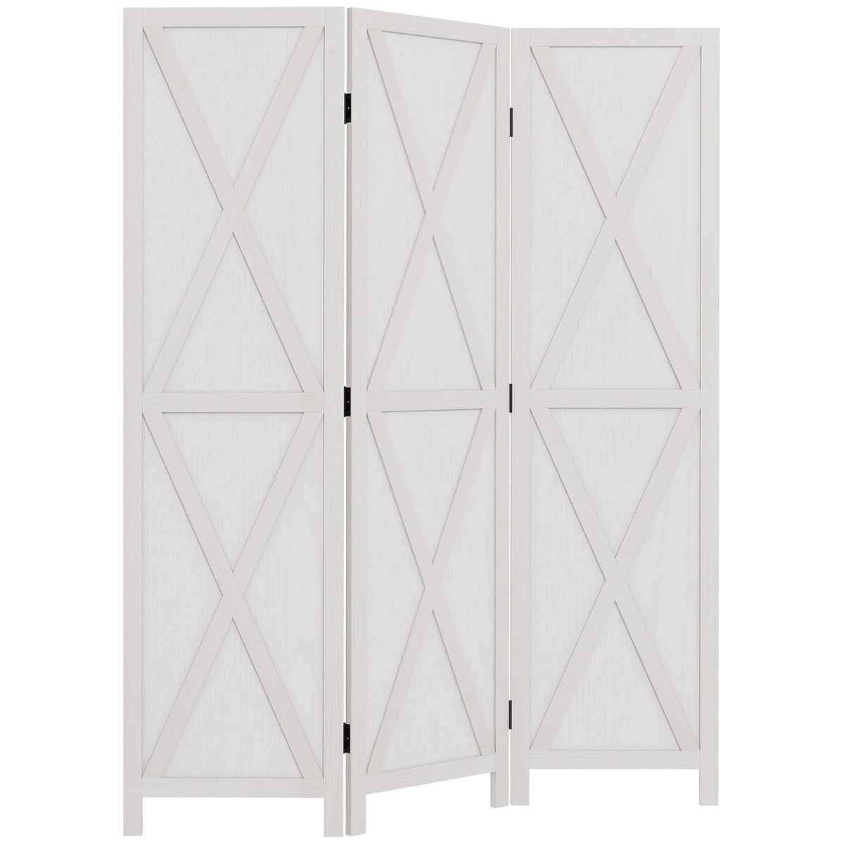 Biombo de 3 Paineis Separador de Ambientes Dobrável 136,5x170cm Divisória para Espaços de Madeira Decoração Elegante para Dormitório Sala de Estar Branco — foto 1
