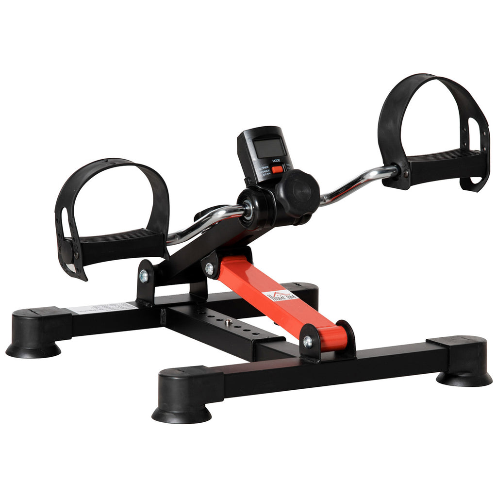 Mini Bicicleta Estática de Exercícios Mini Bicicleta Estática com Altura e Comprimento Ajustáveis Tela LCD Máquina de Pedalar de Mãos e Pernas 33-43x40x24,5-34,5 cm Preto — foto 1