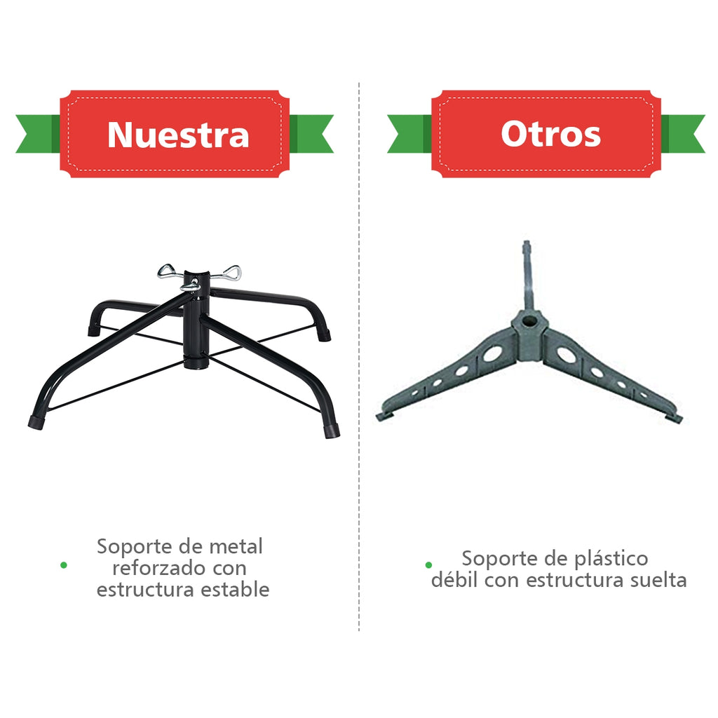 Árvore de Natal 1,8 m com 1000 Ramos e Base Metálica Resistente Verde — foto 14