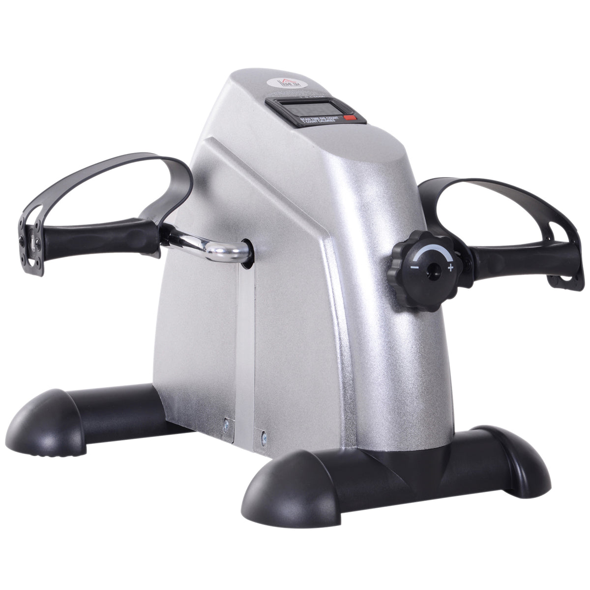Mini bicicleta doméstica Treinador de braços e pernas Pedalador para seniores com ecrã LCD resistência ajustável Bicicleta fitness para casa escritório 35 x 40 x 31 cm Prata — foto 1