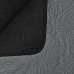 Colcha acolchoada 220x240 cm microfibra cinzento e preto reversível — foto 4
