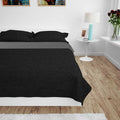 Colcha acolchoada dupla face 230x260 cm microfibra cinzento e preto — foto 1