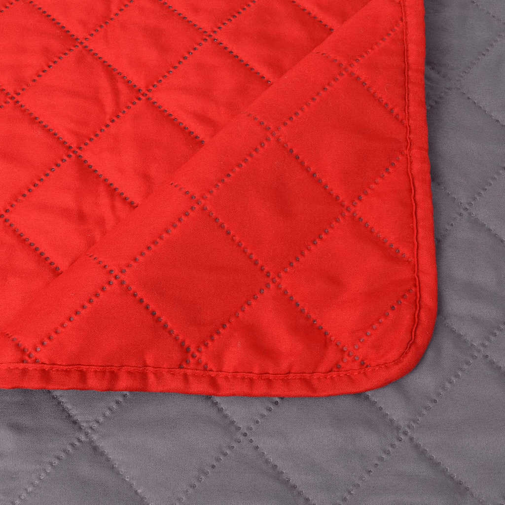 Colcha dupla face acolchoada 170x210 cm vermelho e cinzento — foto 2