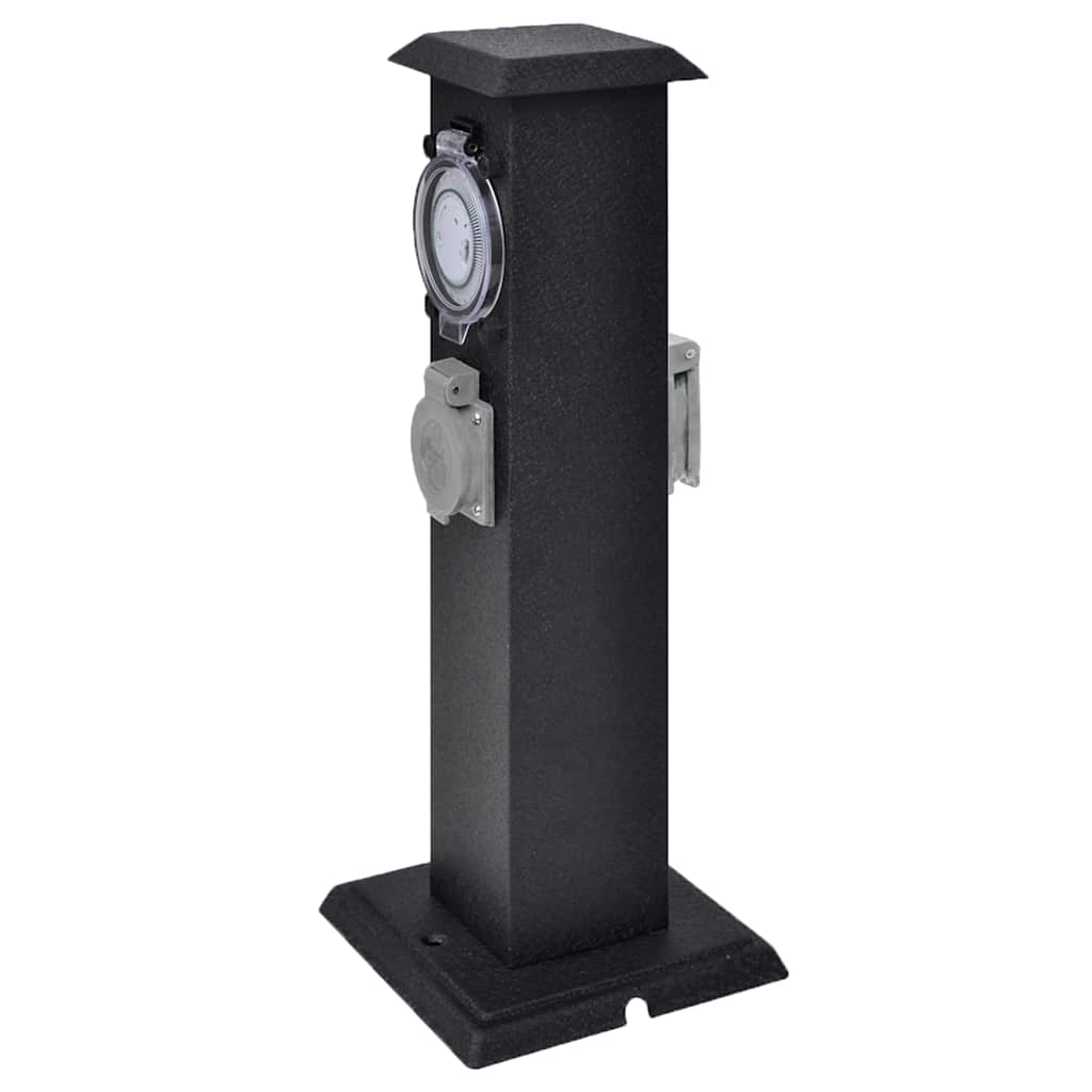 Coluna tomada para jardim com timer, preta — foto 1