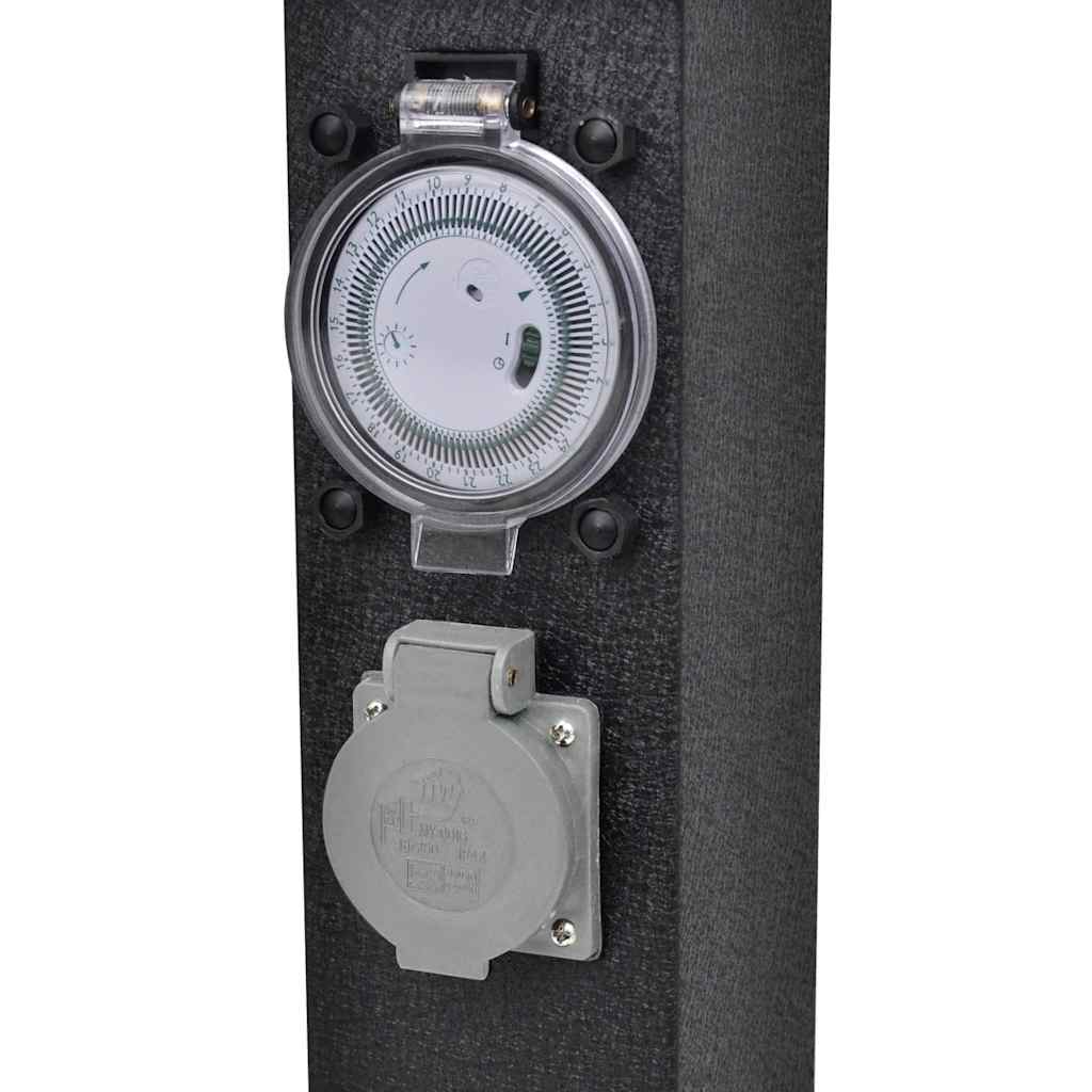 Coluna tomada para jardim com timer, preta — foto 4