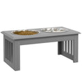 Comedouro Elevado para Cães com Suporte e 2 Tigelas Removíveis em Aço Inoxidável, para Comida e Água, 58,4x30,5x25,4 cm, Cinzento — foto 1