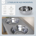 Comedouro Elevado para Cães com Suporte e 2 Tigelas Removíveis em Aço Inoxidável, para Comida e Água, 58,4x30,5x25,4 cm, Cinzento — foto 5
