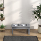 Comedouro Elevado para Cães com Suporte e 2 Tigelas Removíveis em Aço Inoxidável, para Comida e Água, 58,4x30,5x25,4 cm, Cinzento — foto 8